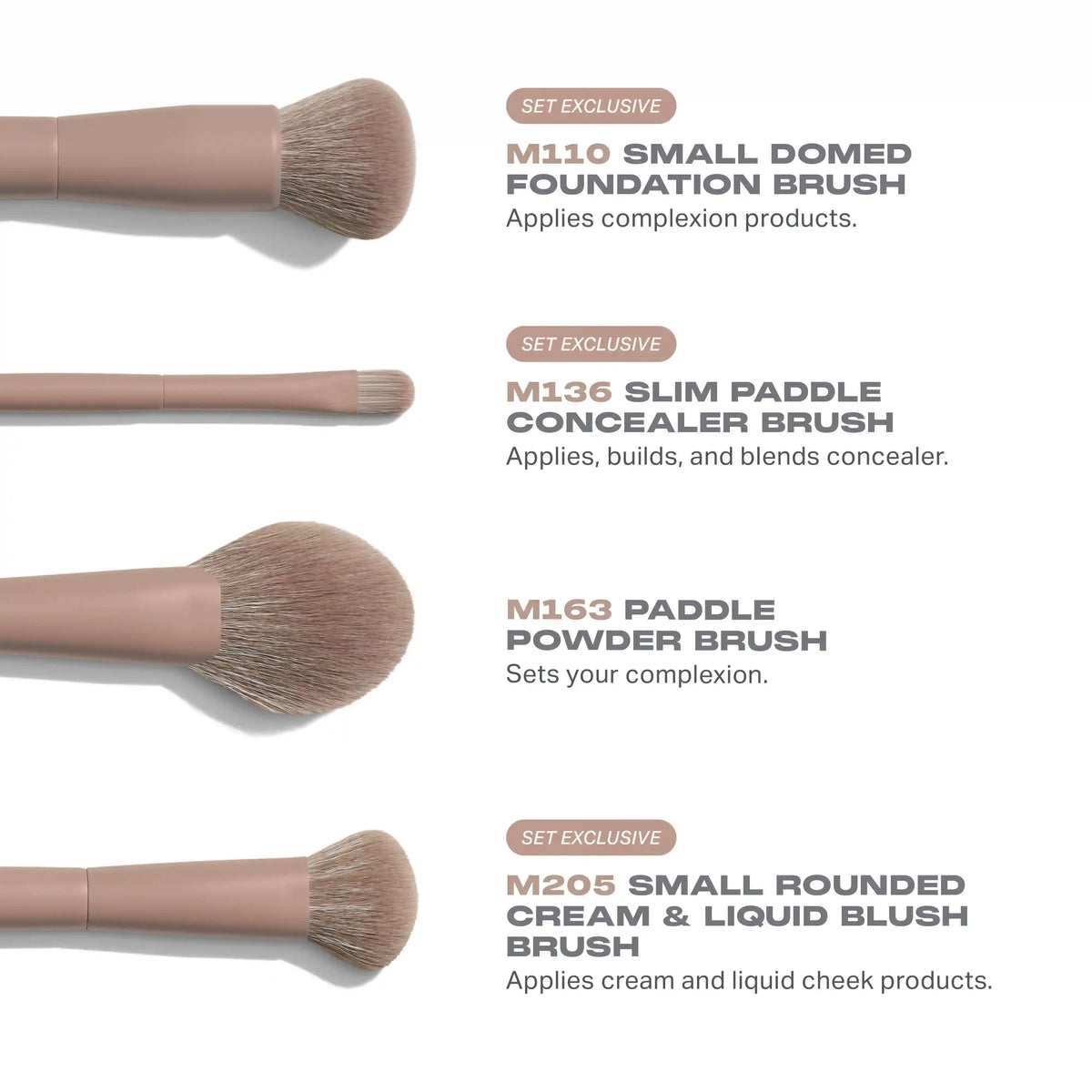 Iced Mocha 4-Piece Face Brush Set