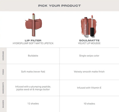 Lip Filter HydroPlump Soft Matte Lipstick Bundle